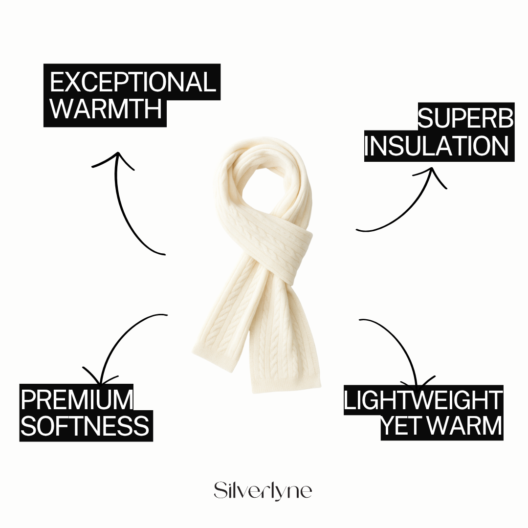 Angora and Wool | Knit Scarf (solid, beige) (functional benefits)