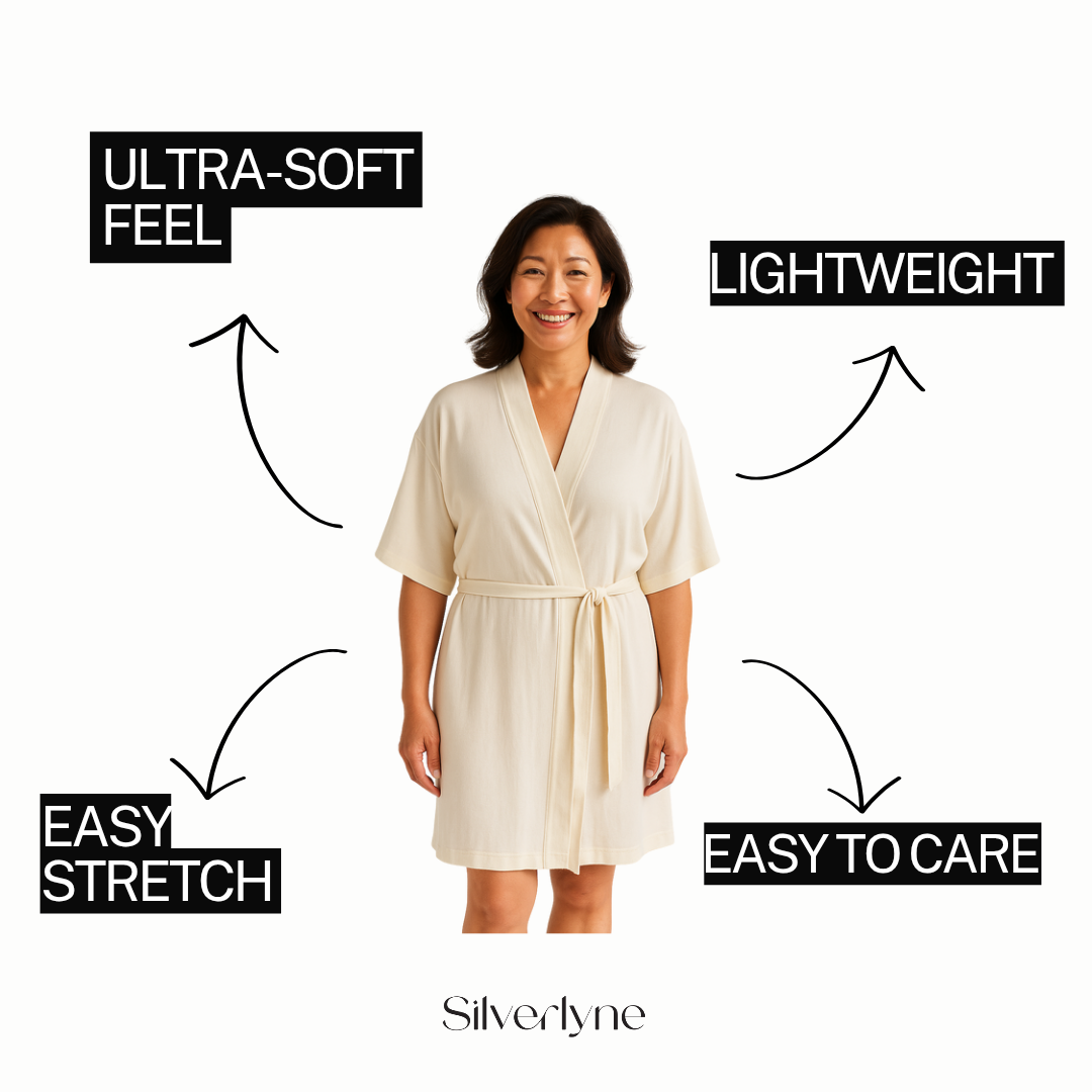 Tencel | Supreme Short-sleeve Robe in beige (functional benefits)
