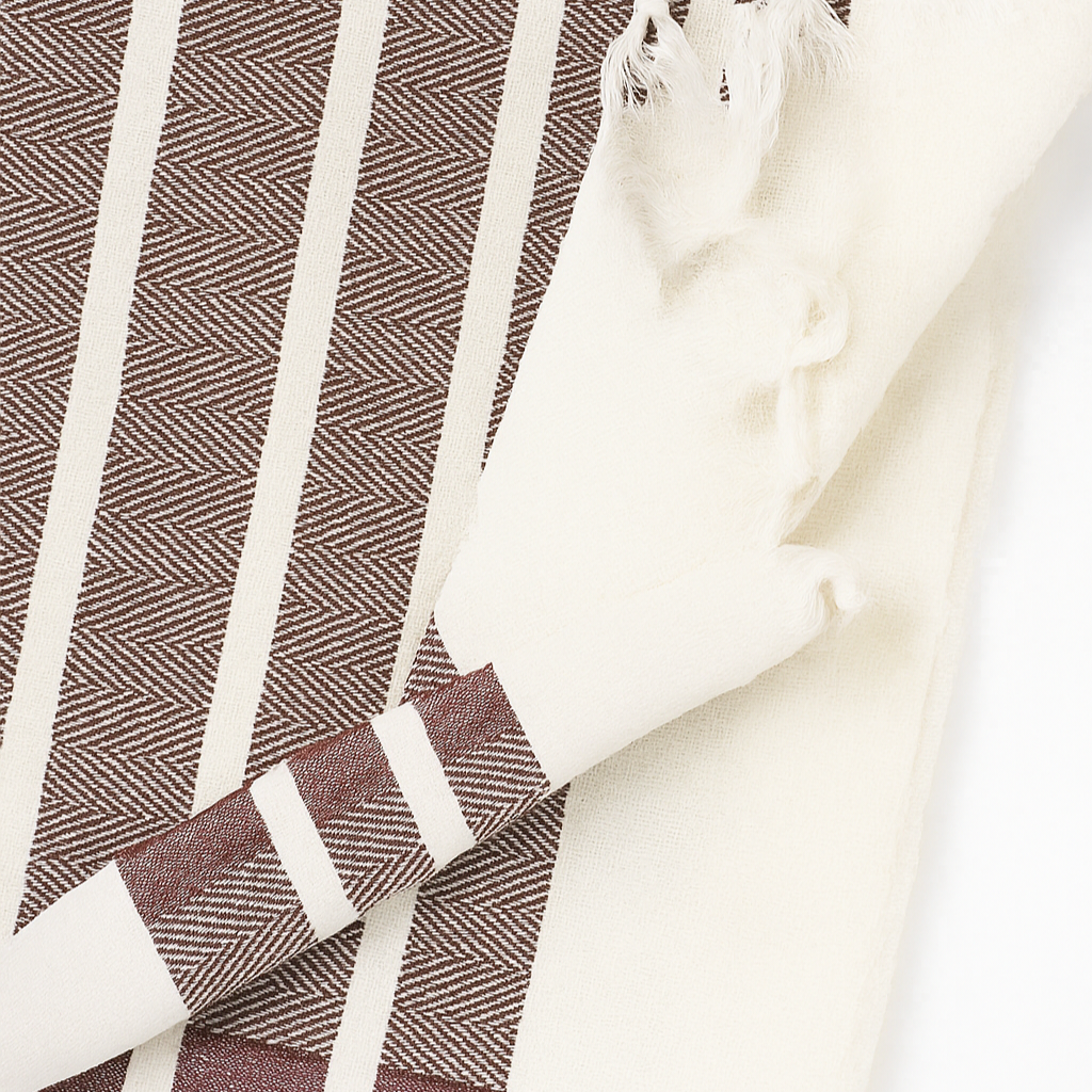 100% Cotton | Super-Soft Turkish Bath and Beach Towel in Red (fabric detail)