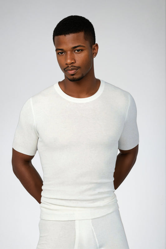 Angora and Wool short sleeve shirt (Men's)