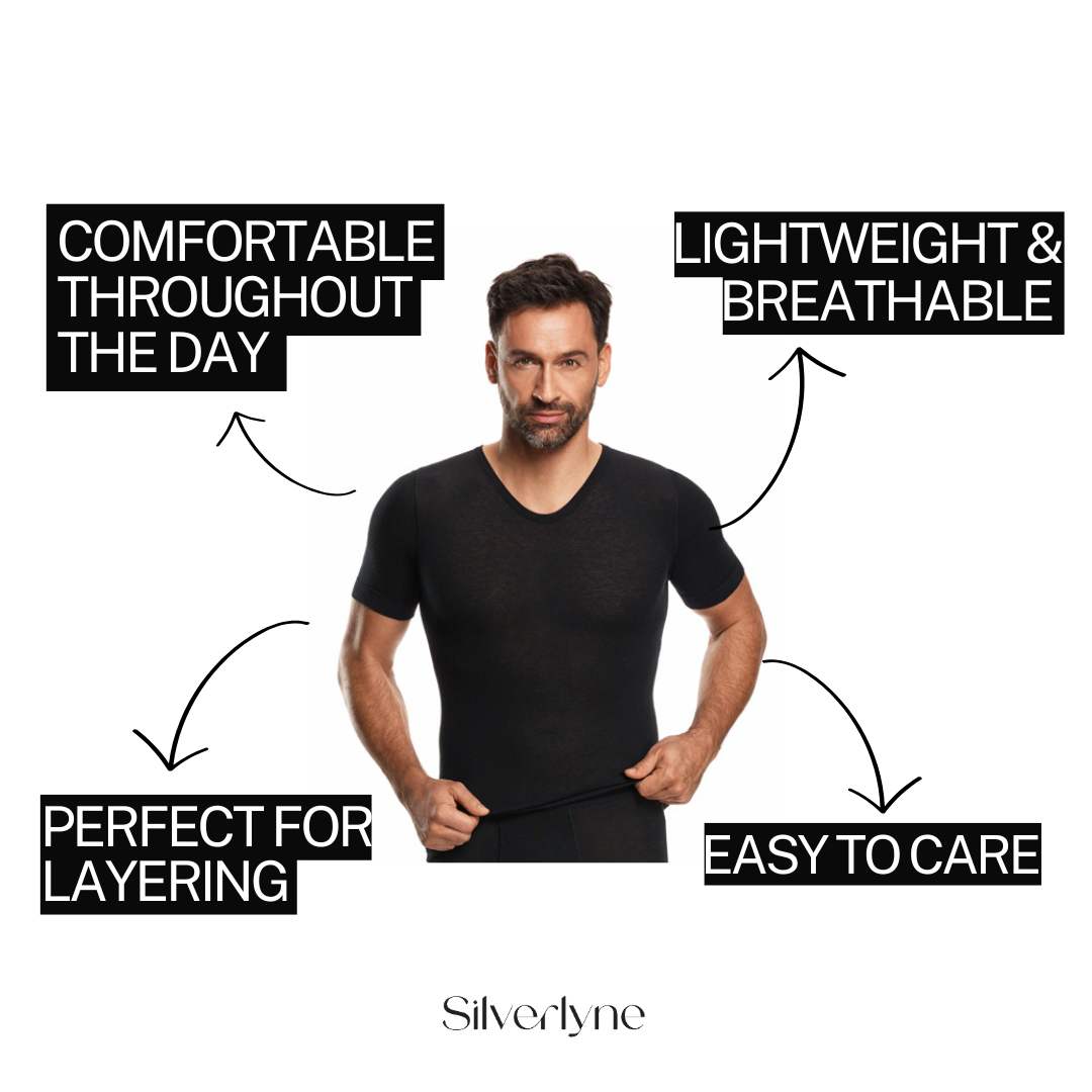 Cashmere and Silk | Short sleeve base layer shirt (Men's)