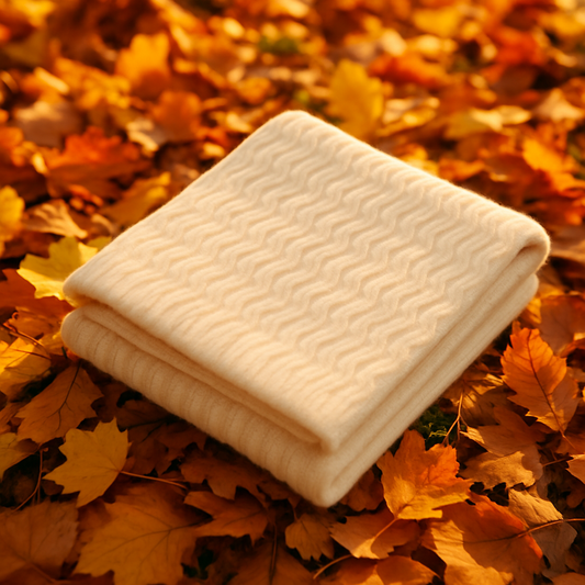 Angora and Wool | Ultra Soft Throw Blanket (solid, beige)