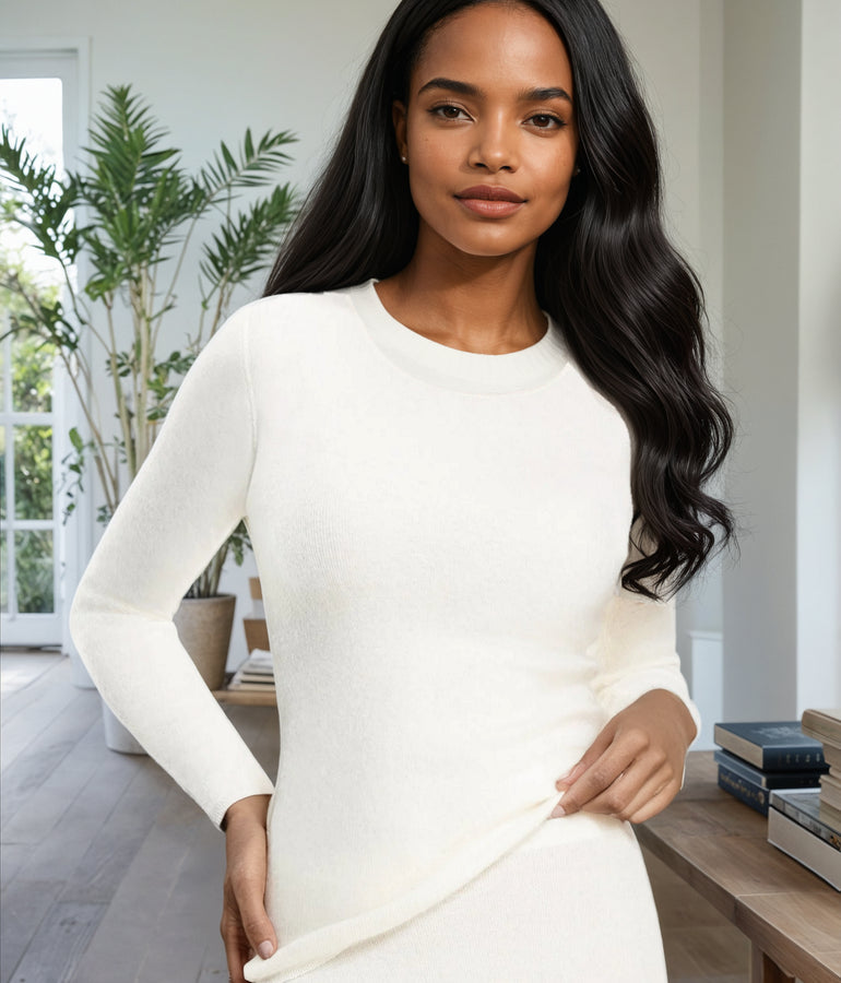 Pure Angora long sleeve shirt (Women's)