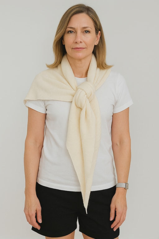Angora and Wool Triangle Knit Scarf model video