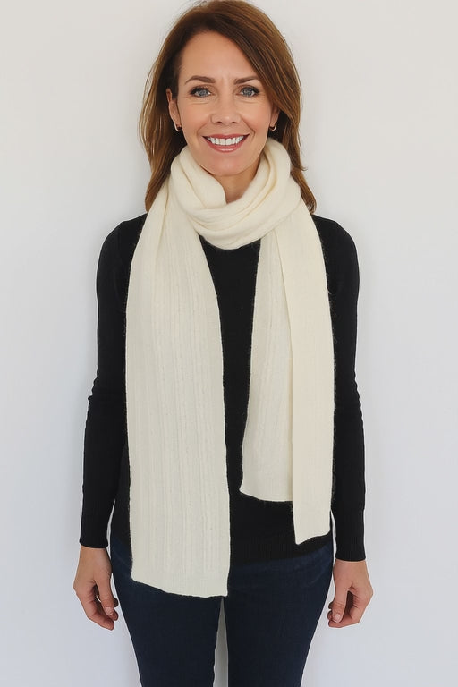 Angora and Wool Knit Scarf model video